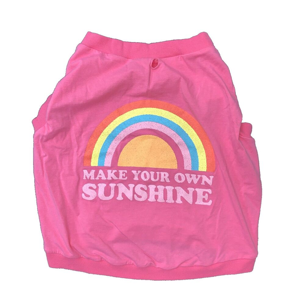 Old Navy XL Pink Dog Pet Tee Shirt Make Your Own Sunshine Rainbow Pride Costume